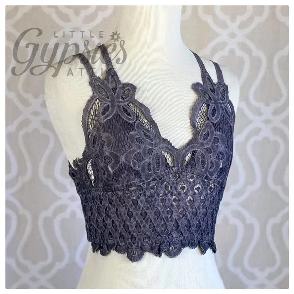 POL Longline Mineral Wash Lace Bralette - Picture 2 of 12
